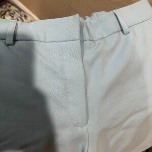 Joie Bright Aqua Blue Wide Leg Pants Women Size 12 Elastic Waist Career